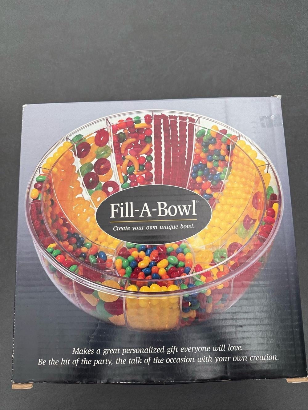NWT Fill-A-Bowl Clear Multi-Compartment DIY Candy Bowl! FUN!!!
